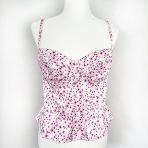 Pink Floral Bustier Top